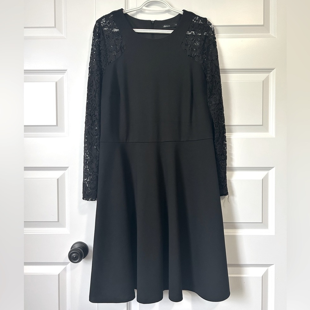 Fit & Flare Black Lace Long Sleeve Dress